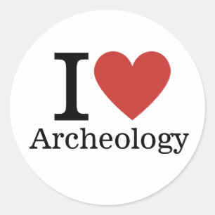 I ❤️ Archäologie für Studenten/Fakultät CUSTOM Runder Aufkleber