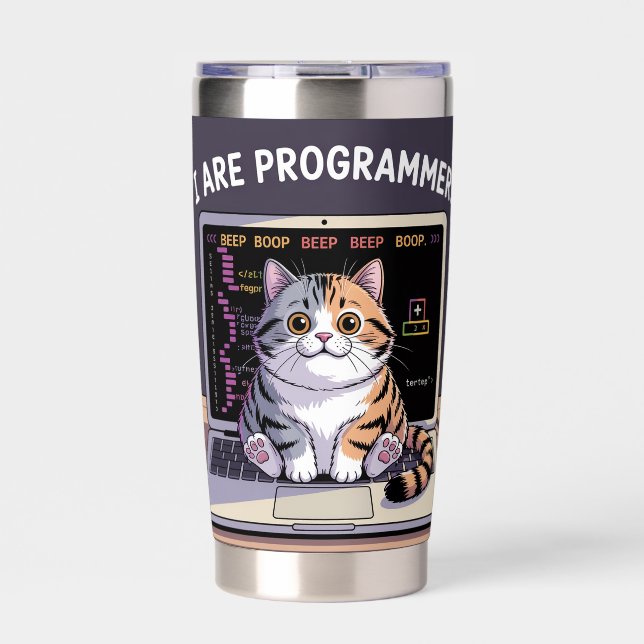 I are programmer, I make computer BEEP BOOP BEEP Thermobecher (Vorderseite)