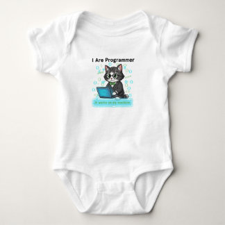 I Are Programmer Whimsical Cat Developer Graphic Baby Strampler
