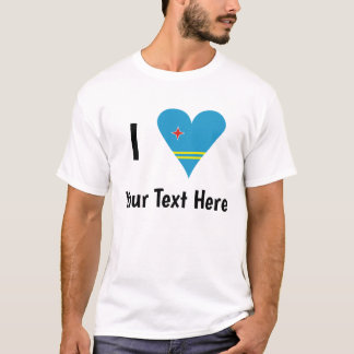 I (Aruban Flag Herz Liebe) Ihr Text T-Shirt