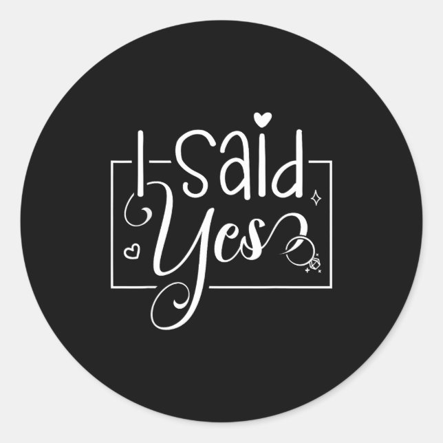 I Asked I Said Yes Engagement Reveal Announcement  Runder Aufkleber (Vorderseite)