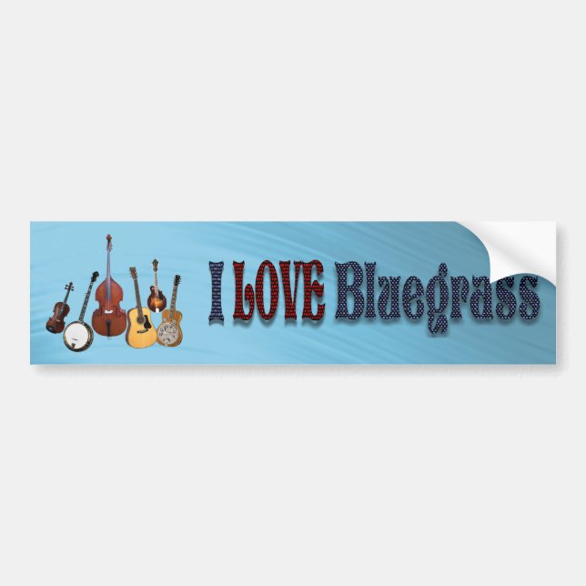 I AUFKLEBER DER LIEBE-BLUEGRASS-BUMPER AUTOAUFKLEBER (Vorne)