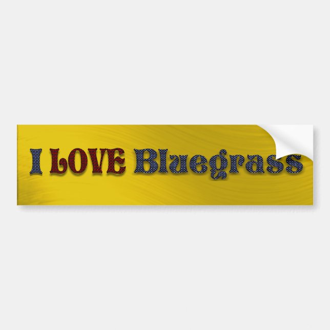 I AUFKLEBER DER LIEBE-BLUEGRASS-BUMPER AUTOAUFKLEBER (Vorne)