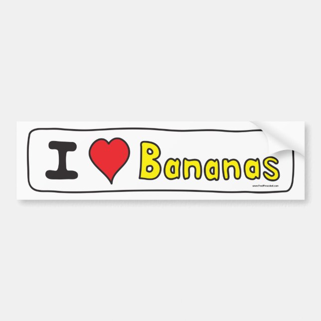 I Autoaufkleber der Liebe-Bananen-(i-Herz-Bananen) (Vorne)