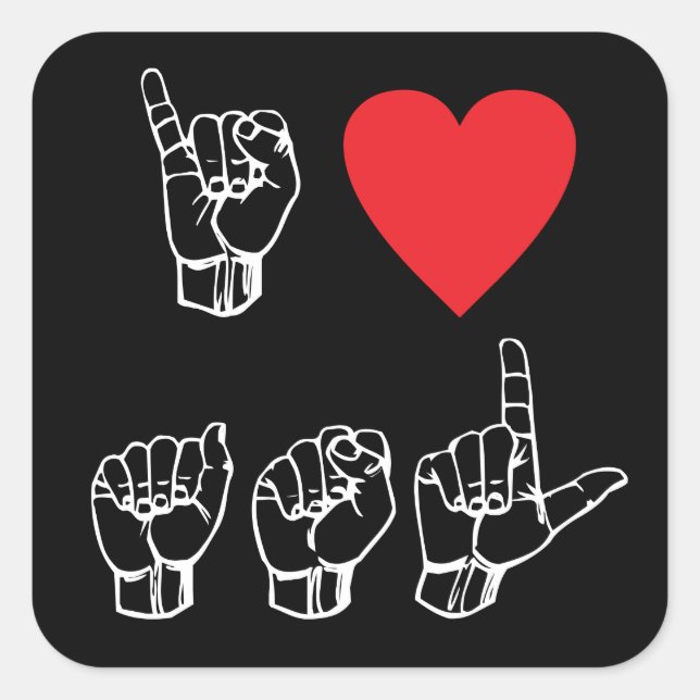 I autocollant de langue des signes d'amour d'ASL I (Devant)