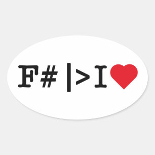I autocollant d'ovale de F# de coeur