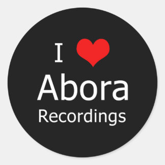 I ♥ Autocollant rond d'enregistrement Abora (6 gro