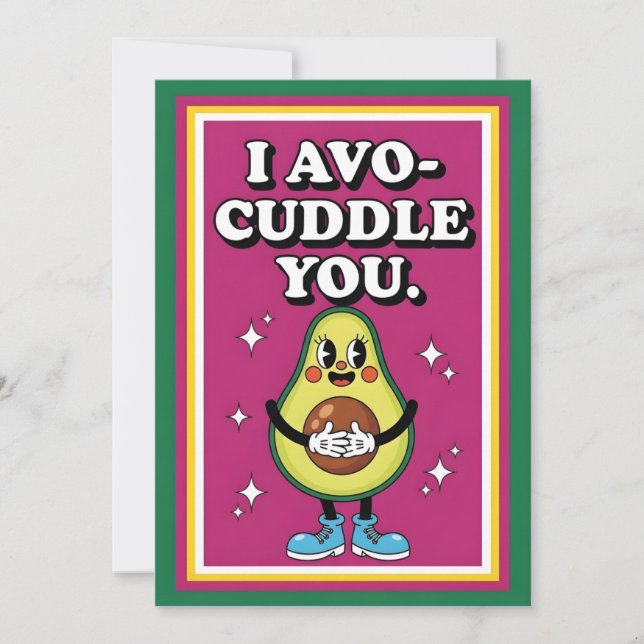 I Avo-Cuddle You cute avocado pun gift romantic Dankeskarte (Vorderseite)
