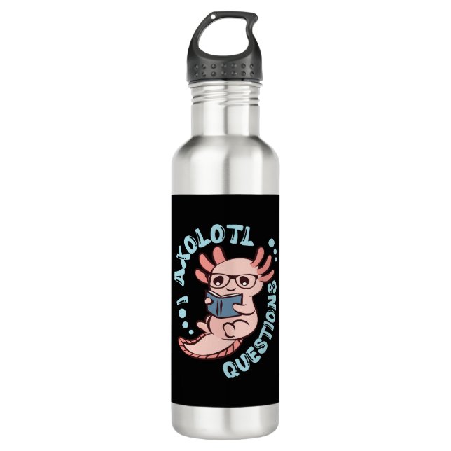 I Axolotl-Fragen Edelstahlflasche (Vorderseite)