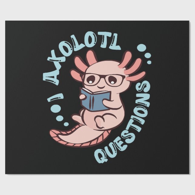 I Axolotl-Fragen Geschenkpapier (Flach)