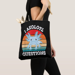 I Axolotl Fragen Niedlich Retro Funny Axolotl Tasche