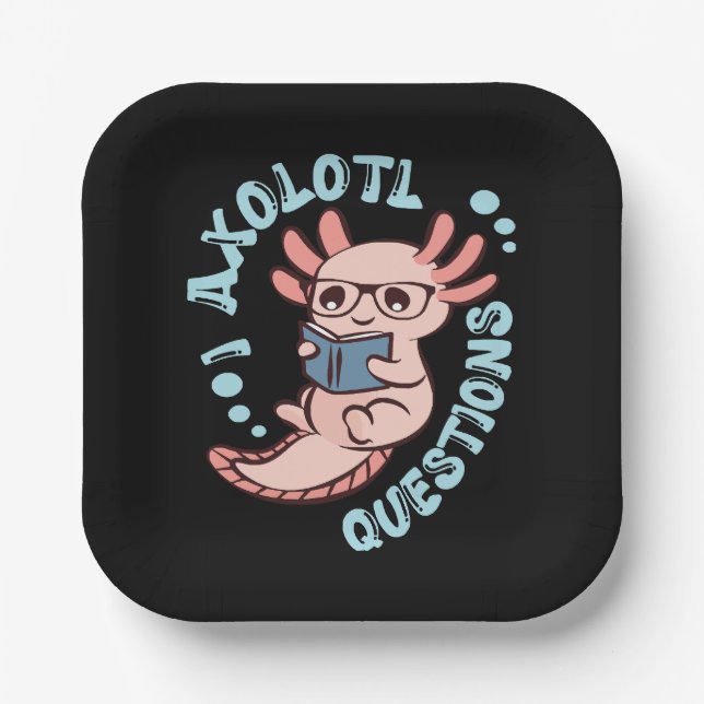 I Axolotl-Fragen Pappteller (Vorderseite)