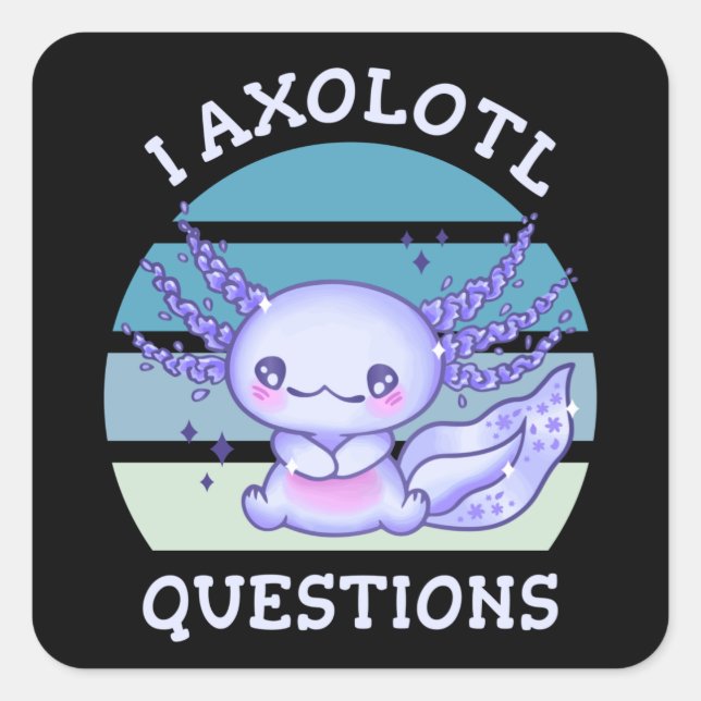 I axolotl questions quadratischer aufkleber (Vorderseite)