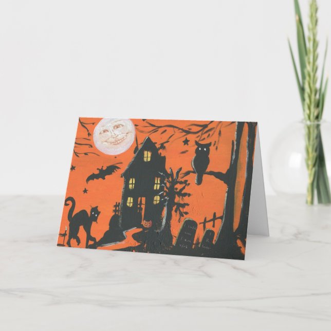 I B Vintages Halloween Postkarte (Vorderseite)