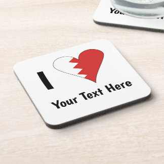 I (Bahraini Flag Heart Love) Personalized Getränkeuntersetzer