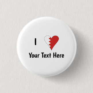 I (Bahraini Flag Herz Liebe) Personalisiert Button