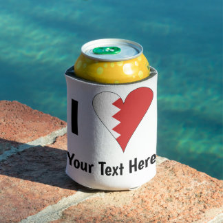 I (Bahraini Flag Herz Liebe) Personalisiert Dosenkühler