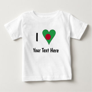 I (Bangladesch Flag Herz-Liebe) Ihr Text Baby T-shirt