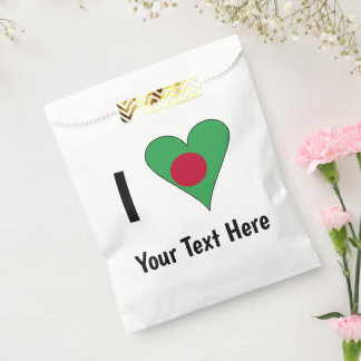 I (Bangladesch Flag Herz-Liebe) Ihr Text Geschenktütchen