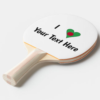 I (Bangladesch Flag Herz Liebe) Personalisiert Tischtennis Schläger