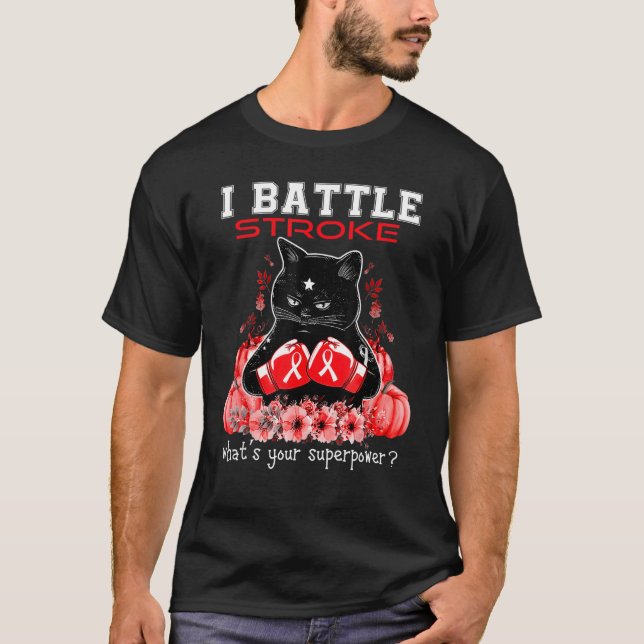 I Battle Stroke Awareness Chat T-Shirt (Vorderseite)