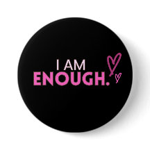 "I Be Genough" Pink Heart Button