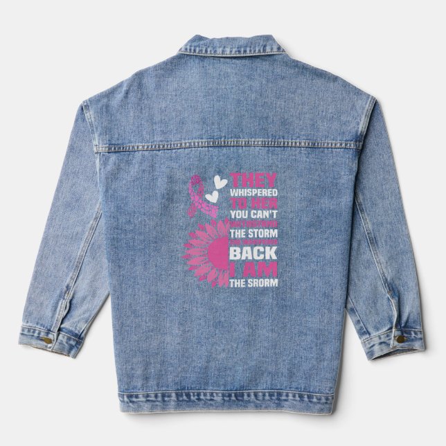 "I Be the Storm" Inspiration Pink Zitat Design Jeansjacke (Rückseite)