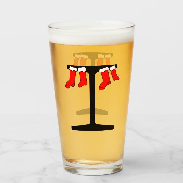 I-Beam Weihnachts-Strümpfe Glas (Vorne (Gefüllt))