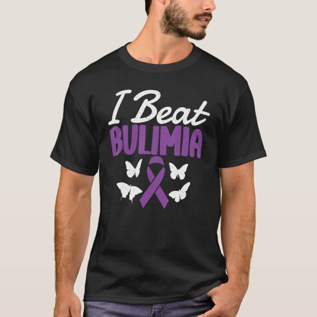 I Beat Bulimia Because I Am Strong Women In Pink R T-Shirt (Vorderseite)