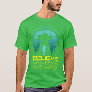 I Believe UFO Print vintage T-Shirt