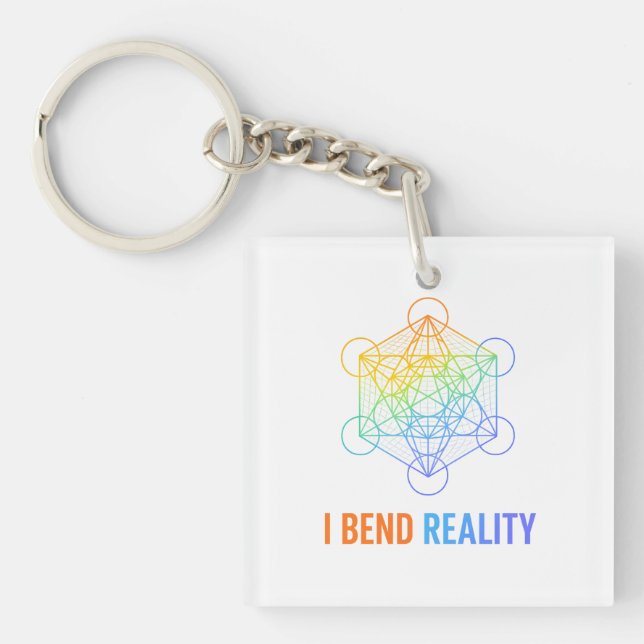 I Bend Reality – Sacred Geometry Energy Design Schlüsselanhänger (Vorderseite)
