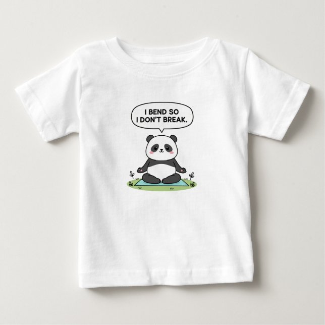 “I Bend So I Don’t Break” panda design Baby T-shirt (Vorderseite)