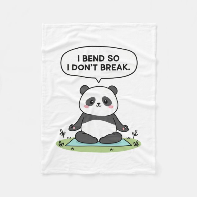 “I Bend So I Don’t Break” panda design Fleecedecke (Vorderseite)