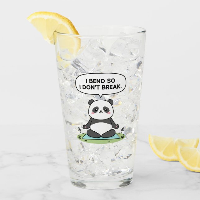 “I Bend So I Don’t Break” panda design Glas (Vorderseite Ice)