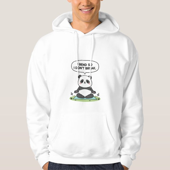 “I Bend So I Don’t Break” panda design Hoodie (Vorderseite)