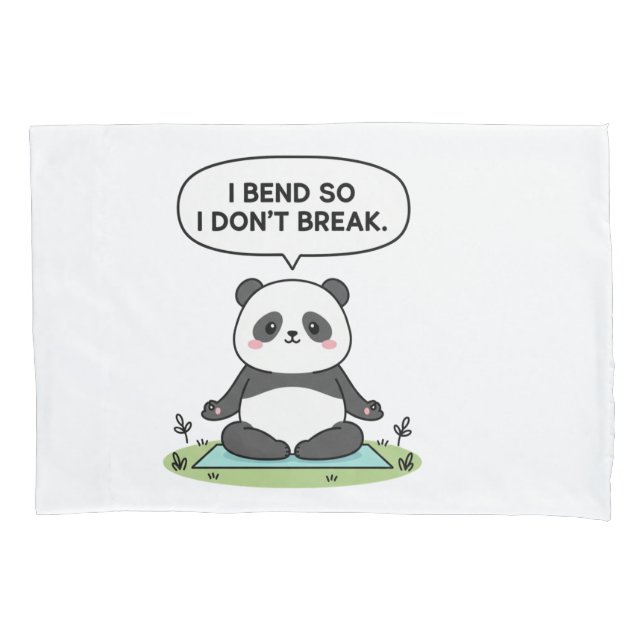 “I Bend So I Don’t Break” panda design Kissenbezug (Vorderseite)