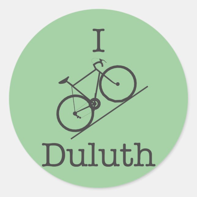 I Bike Duluth Runder Aufkleber (Vorderseite)