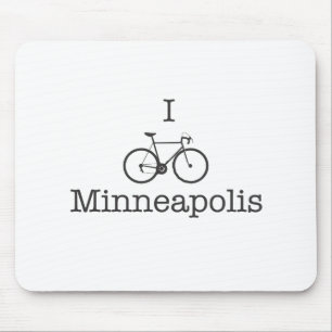 I Bike Minneapolis - Schwarzer Text Mousepad