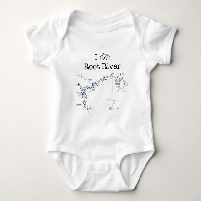 I Bike Root River Baby Strampler (Vorderseite)