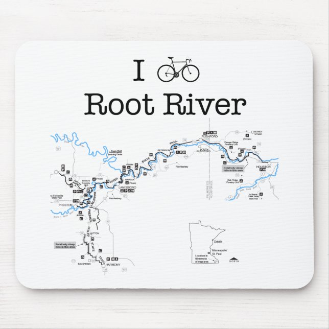 I Bike Root River Mousepad (Vorne)