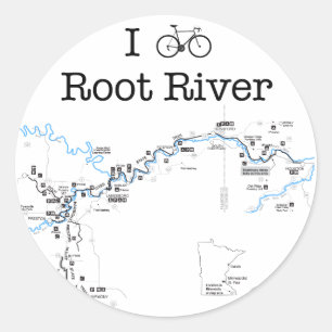 I Bike Root River Runder Aufkleber