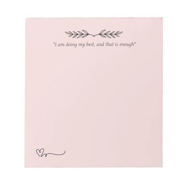 "I Bin genug" Affirmation Notepad für Mamas Notizblock (Vorderseite)