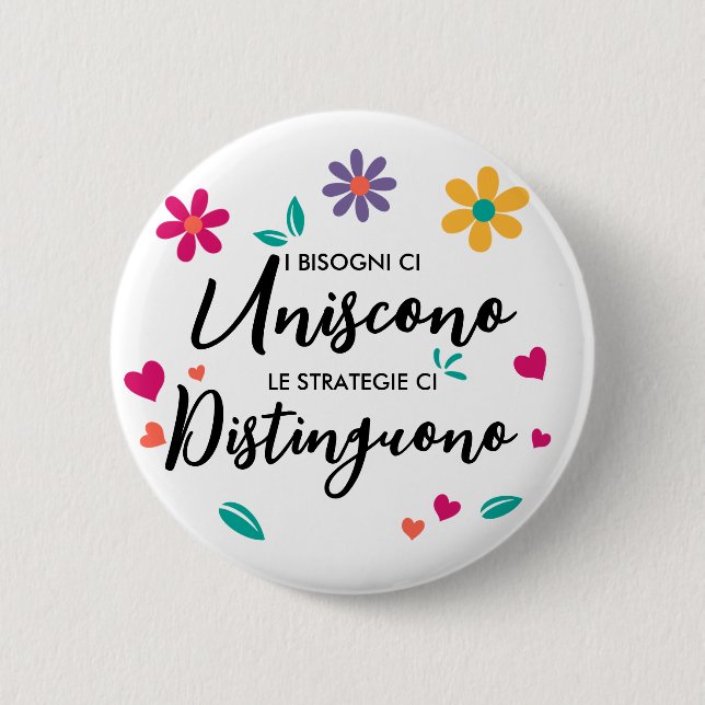 "I bisogni ci uniscono" Button (Vorderseite)