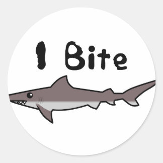 I Bite - Shark Runder Aufkleber
