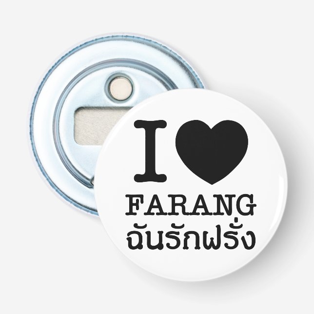 I Black Heart (Liebe) Farang Flaschenöffner (Vorderseite)