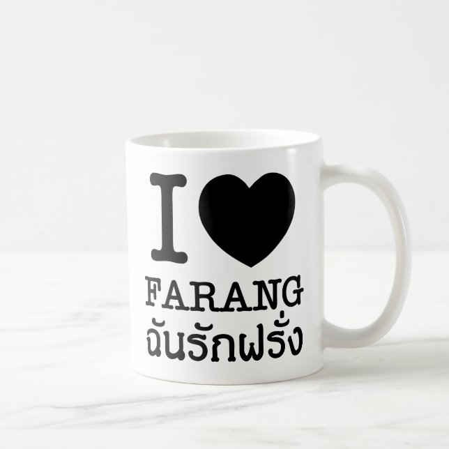 I Black Heart (Liebe) Farang Kaffeetasse (Rechts)