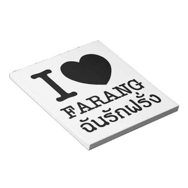 I Black Heart (Liebe) Farang Notizblock (angewinkelt)