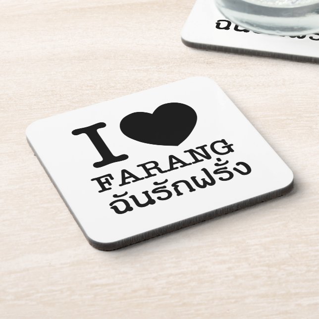 I Black Heart (Liebe) Farang Untersetzer (Linke Seite)