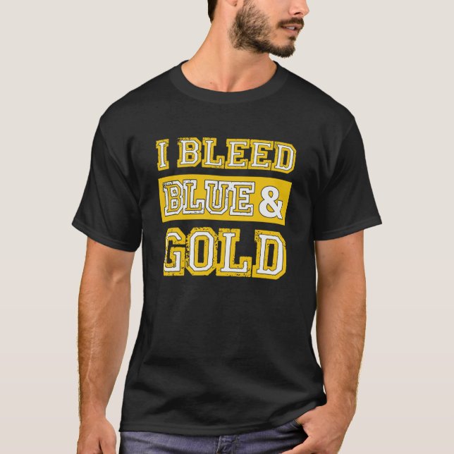 I Bleed Blue & Gold Sports Team Prix 1 T-Shirt (Vorderseite)