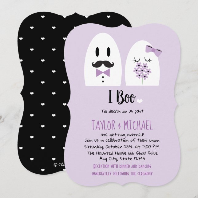 I Boo Halloween Hochzeitseinladungen Einladung (Vorne/Hinten)